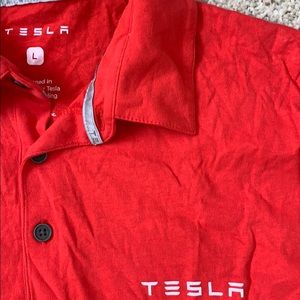 Tesla Shirts - Red Tesla Polo Tesla Shirts - Red Tesla Polo